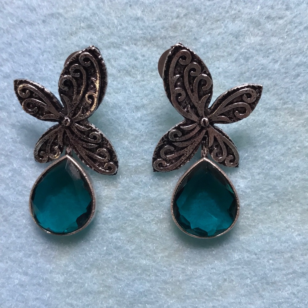 NEW Apatite Stud Drop Dangle 925 Silver Earrings
